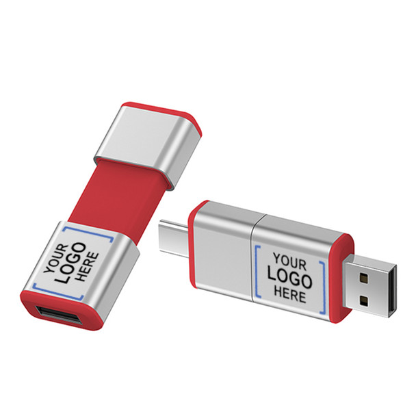Custom Printed USB Flash Drive Retractable Style Interface Identification Red