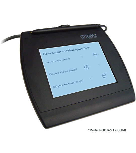 Topaz SignatureGem LCD 4x5 Dual Virtual Serial via USB/Serial Higher-Speed Signature Pad - T-LBK766SE-BBSB-R