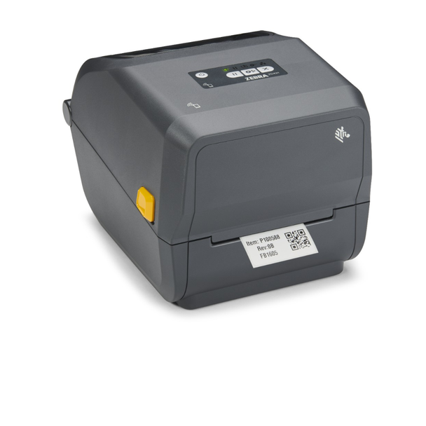 Zebra ZD421 Direct Thermal 4-Inch Barcode Label Printer, TAA, 203 dpi, USB, Wi-Fi, Bluetooth, Modular Connectivity Slot - ZD4A042-301E00GA Right Side with Media