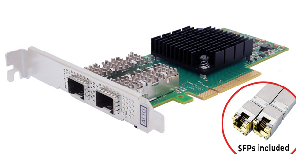 ATTO FastFrame 3 FFRM-N322-10T – Dual-Port 10GbE RJ45 PCIe Ethernet SmartNIC