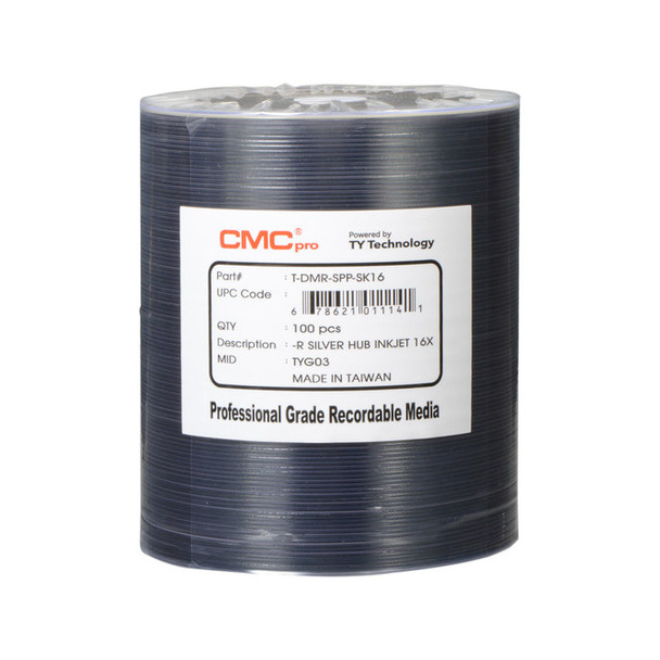 CMC Pro DVD-R Disc 4.7GB, 16x Silver Inkjet Hub Printable