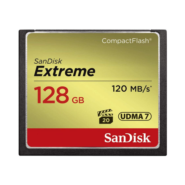 SanDisk Extreme CompactFlash Card 128GB SDCFXS-128G-A46