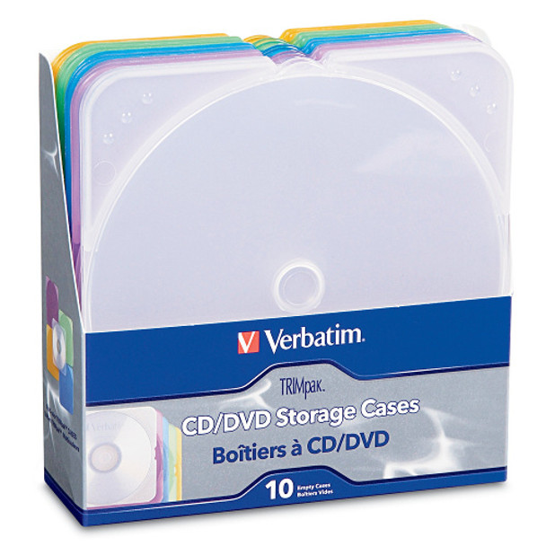 Verbatim CD/DVD Color TRIMpak Cases - 10pk, Assorted Colors - Package