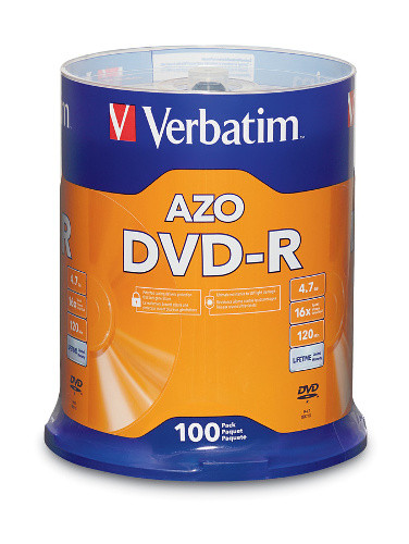 Verbatim DVD-R 4.7GB 16X Branded - 100PK Spindle - 95102