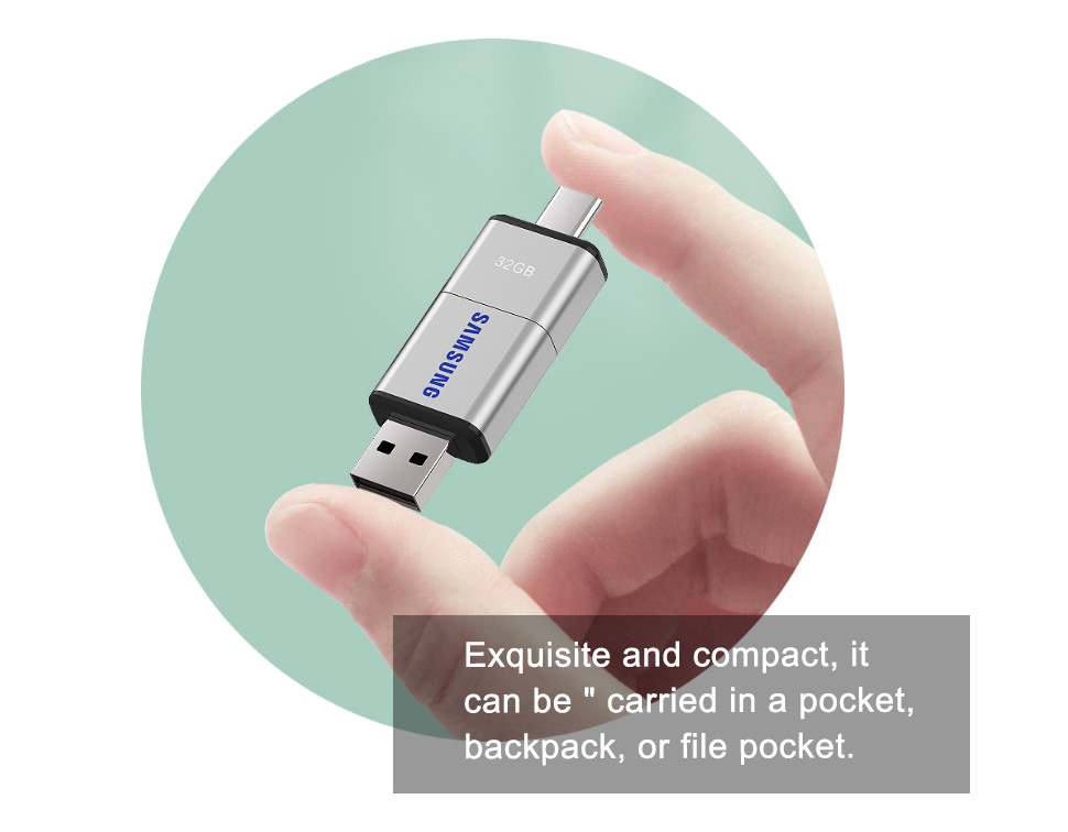 Custom Printed USB Flash Drive Retractable Style with USB-A and USB-C  connector