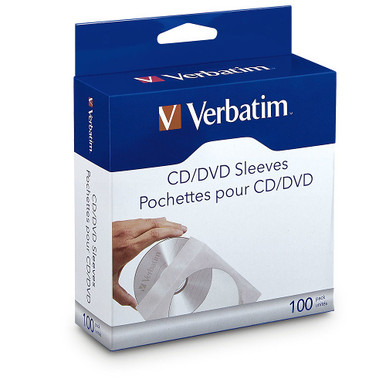 Verbatim Paper CD/DVD Sleeve with Window and Flap - Box of 100