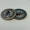 Shiny Nickel (Left) & Antique Nickel (right) plated Express Challenge Coin with 3D UV color printing