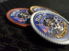 Antique Gold, Antique Nickel & Antique Copper Express Challenge Coins with raised UV color printing