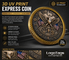 Express Challenge Coin with 3D UV Color Printing - 2" (50.8mm) x 3.5mm thick