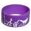 Custom purple wide style silicone bracelet with 1 color screen printed design