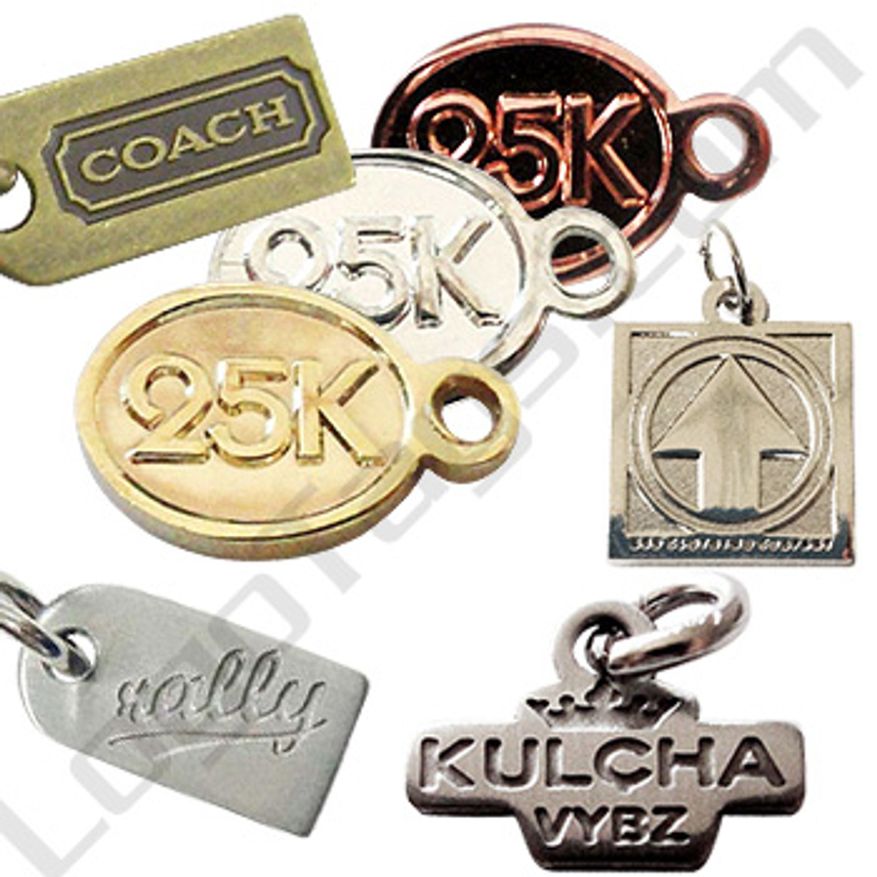 Custom Designed Twist-Edge Charms for Jewelry Making Bulk Logo Charms Vertical Loops / 3 Charms