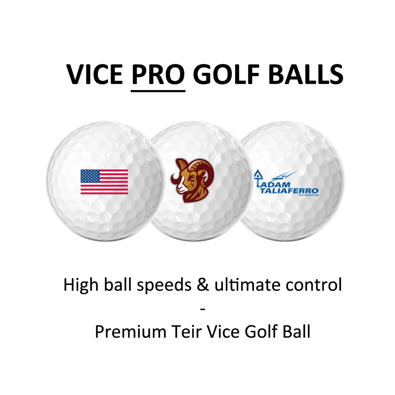 Custom Printed Vice Pro Golf Balls LogoTags