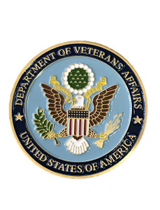 Custom challenge coin designed by LogoTags for the VA. Full color.
