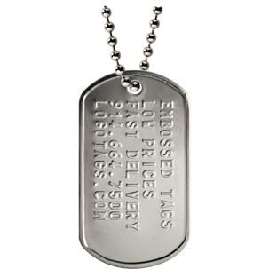 Embossed Military Dog Tag Necklace Set in Stainless Steel