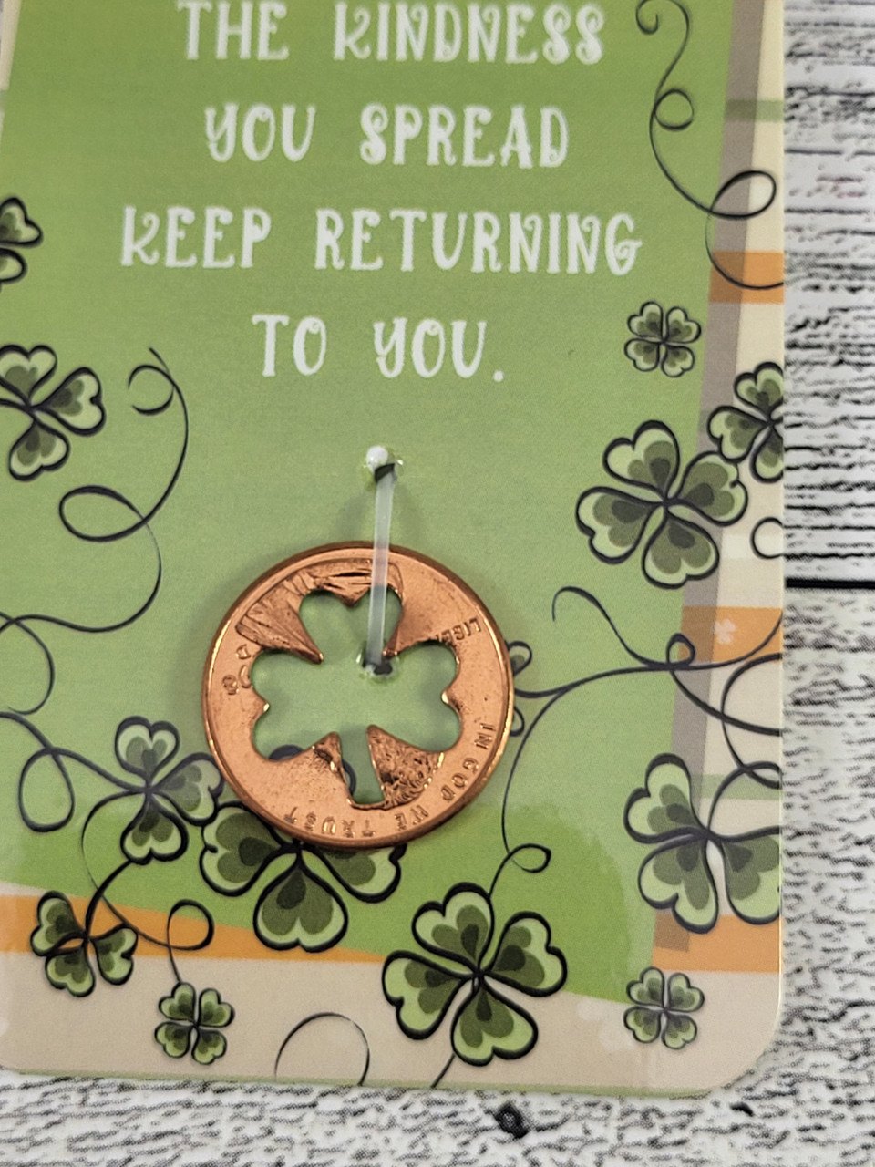 Irish Blessing Shamrock Coin Bookmark Gift