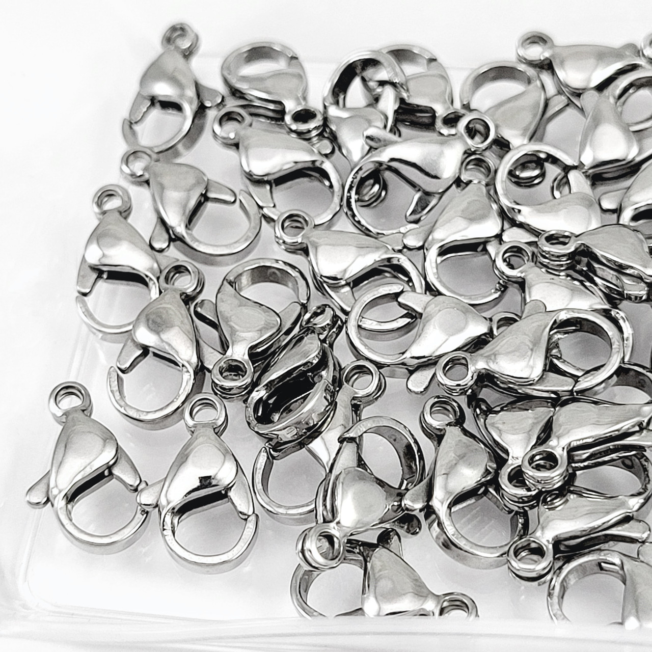 20PCS 13MM Lobster Clasps 316 Stainless Steel Lobster Claw Clasps