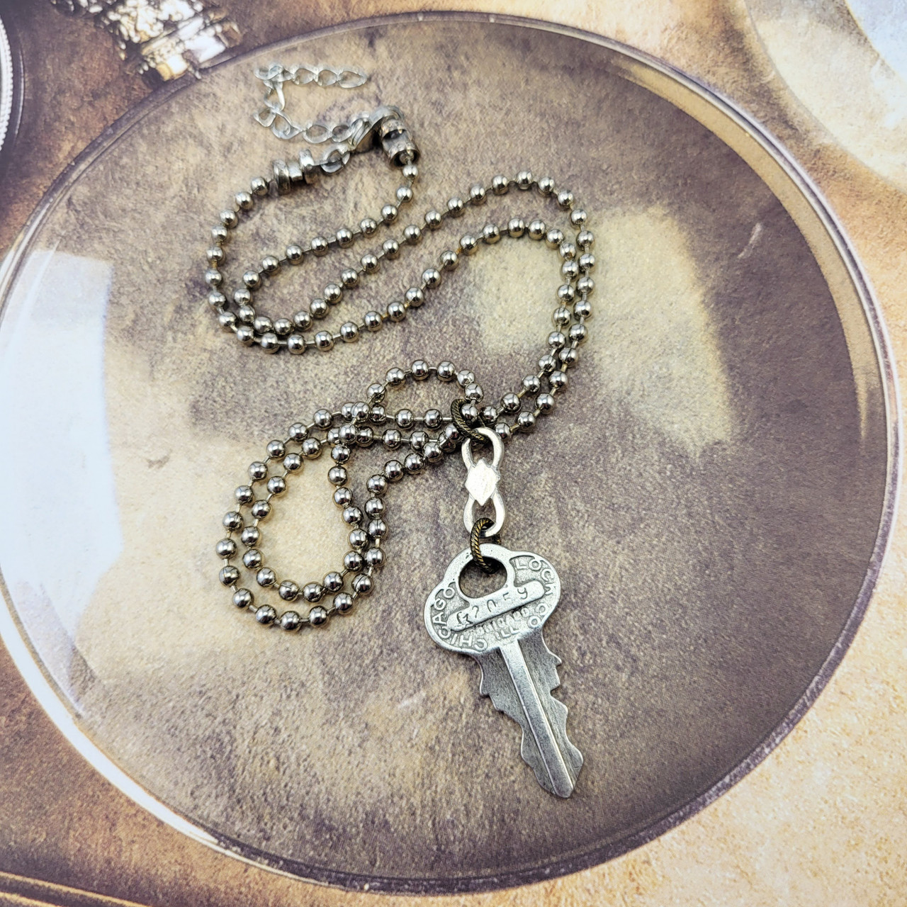 Chicago Locker Key Necklace – Industrial Vintage Style