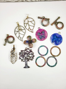 Assorted Patina Painted and Alcohol Inked Pendants Assorted Patina Painted and Alcohol Inked Pendants
