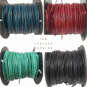 1mm Round Leather Cord- Sold By The Yard 1mm Round Leather Cord- Sold By The Yard