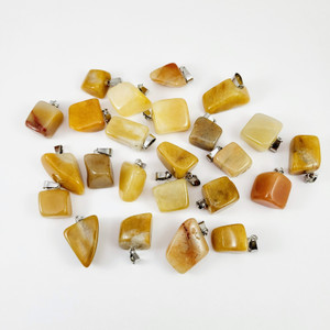 Dyed Topaz Jade Stainless Steel Pendants Dyed Topaz Jade Stainless Steel Pendants