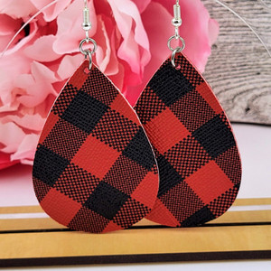 Buffalo Plaid Double Sided Faux Leather Earring Pair Base Buffalo Plaid Double Sided Faux Leather Earring Pair Base