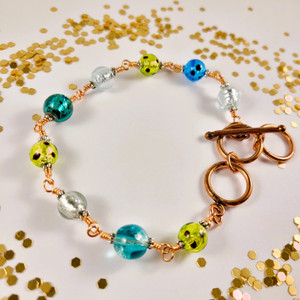 Dichroic Dreamscape Wire Wrapped Bracelet Dichroic Dreamscape Wire Wrapped Bracelet