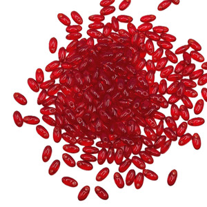 Transparent Red Czech Glass Rizo Beads Transparent Red Czech Glass Rizo Beads