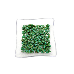 Teal Picasso Czech Glass Rizo Beads Teal Picasso Czech Glass Rizo Beads