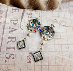 Protective Evil Eye Rhombus Earrings Protective Evil Eye Rhombus Earrings