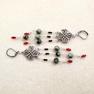 African Turquoise Evolution Chandelier Earrings African Turquoise Evolution Chandelier Earrings