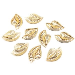Light Gold Heavy Duty Filigree Charm Pieces-10pcs Light Gold Heavy Duty Filigree Charm Pieces-10pcs