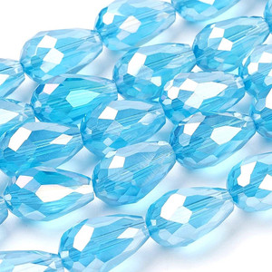 15mm Peacock AB Chinese Crystal Drop Bead Pack-16pcs 15mm Peacock AB Chinese Crystal Drop Bead Pack-16pcs