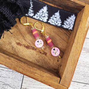 Joyful Pink Snowman Earrings Joyful Pink Snowman Earrings