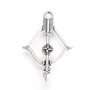 Antique Silver Tibetan Style Bow and Arrow Pendant Pack-2pcs