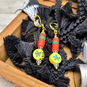 Christmas Clay Earrings Yellow Holly Christmas Clay Earrings Yellow Holly