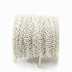 Sterling Silver Plated Classic Cable Chain-Sold by the Foot Sterling Silver Plated Classic Cable Chain-Sold by the Foot