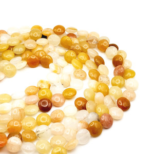 Golden Quartz Coin Bead Strand Golden Quartz Coin Bead Strand