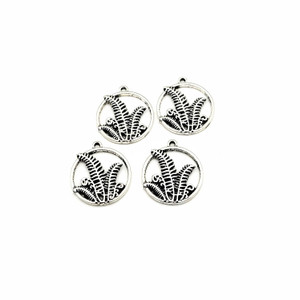 Tibetan Style Fern Cutout Charm Pair Tibetan Style Fern Cutout Charm Pair