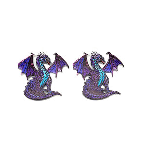 Purple Acrylic Dragon Pendant Pair Purple Acrylic Dragon Pendant Pair
