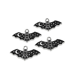Enameled Celestial Bat Charm Pair Enameled Celestial Bat Charm Pair