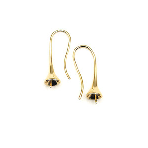 18K Gold Plated Half Drilled Earring Findings 18K Gold Plated Half Drilled Earring Findings