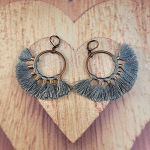 Grey Multi Tassel Earrings Grey Multi Tassel Earrings