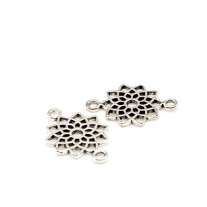 Tibetan Silver Style Flower of Life Link Pair Tibetan Silver Style Flower of Life Link Pair