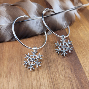Frostlight Snowflake Hoop Earrings