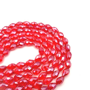 11x8mm Red Chinese Crystal Teardrop Bead Strand 11x8mm Red Chinese Crystal Teardrop Bead Strand