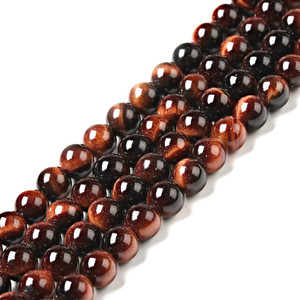 6mm Round Dyed Red Tiger's Eye Bead Strand 6mm Round Dyed Red Tiger's Eye Bead Strand