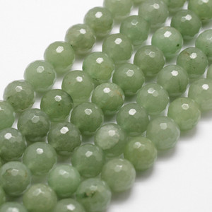 6mm Natural Green Aventurine Faceted Round Bead Strand 6mm Natural Green Aventurine Faceted Round Bead Strand