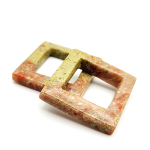 Unakite Drilled Framelet Bead Pair Unakite Drilled Framelet Bead Pair