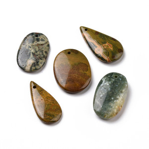 Assorted Natural Ocean Jasper Teardrop & Oval Pendant Assorted Natural Ocean Jasper Teardrop & Oval Pendant