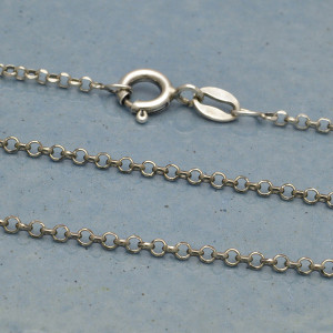 Pendant Ready Sterling Silver Chain – 24 inch Delicate Round Faceted Cable Chain (Made in Italy)